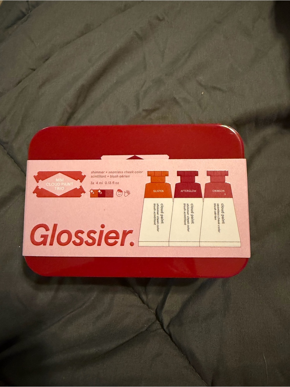 Glossier Mini Cloud Paint Trio - Red Tin with Pink Label